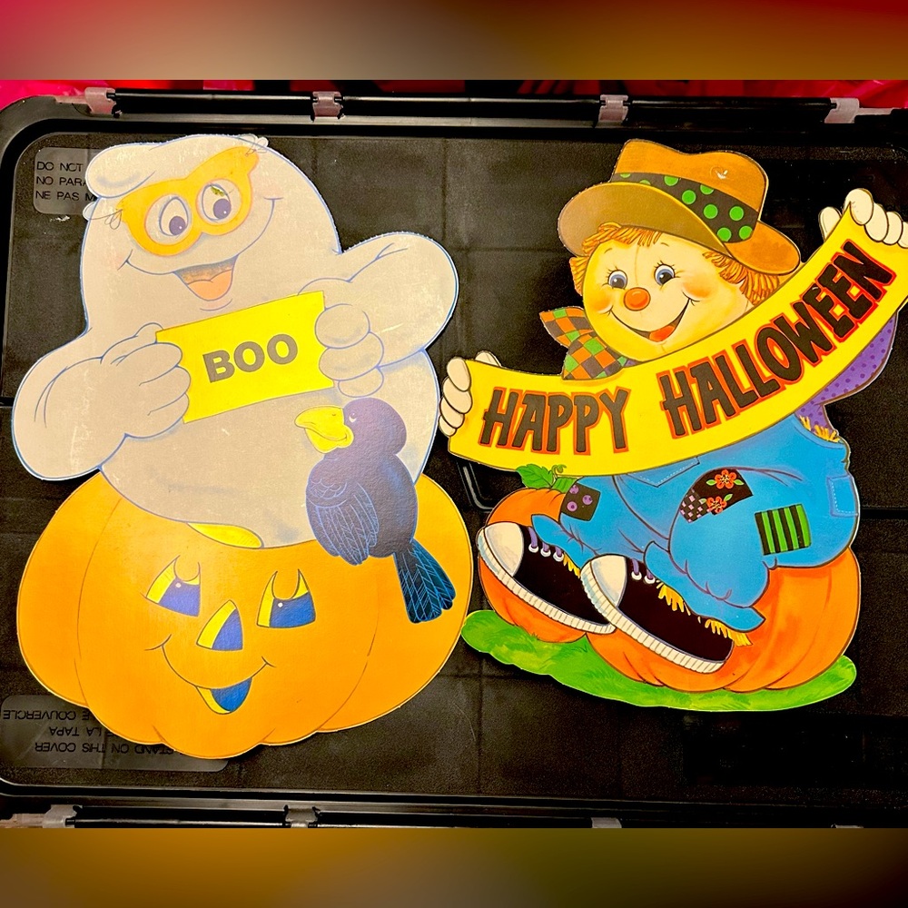 Vintage two sided die cut Halloween Decorations